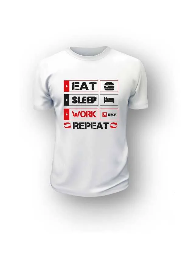 Футболка белая EAT, SLEEP, WORK L Футболка белая EAT, SLEEP, WORK L