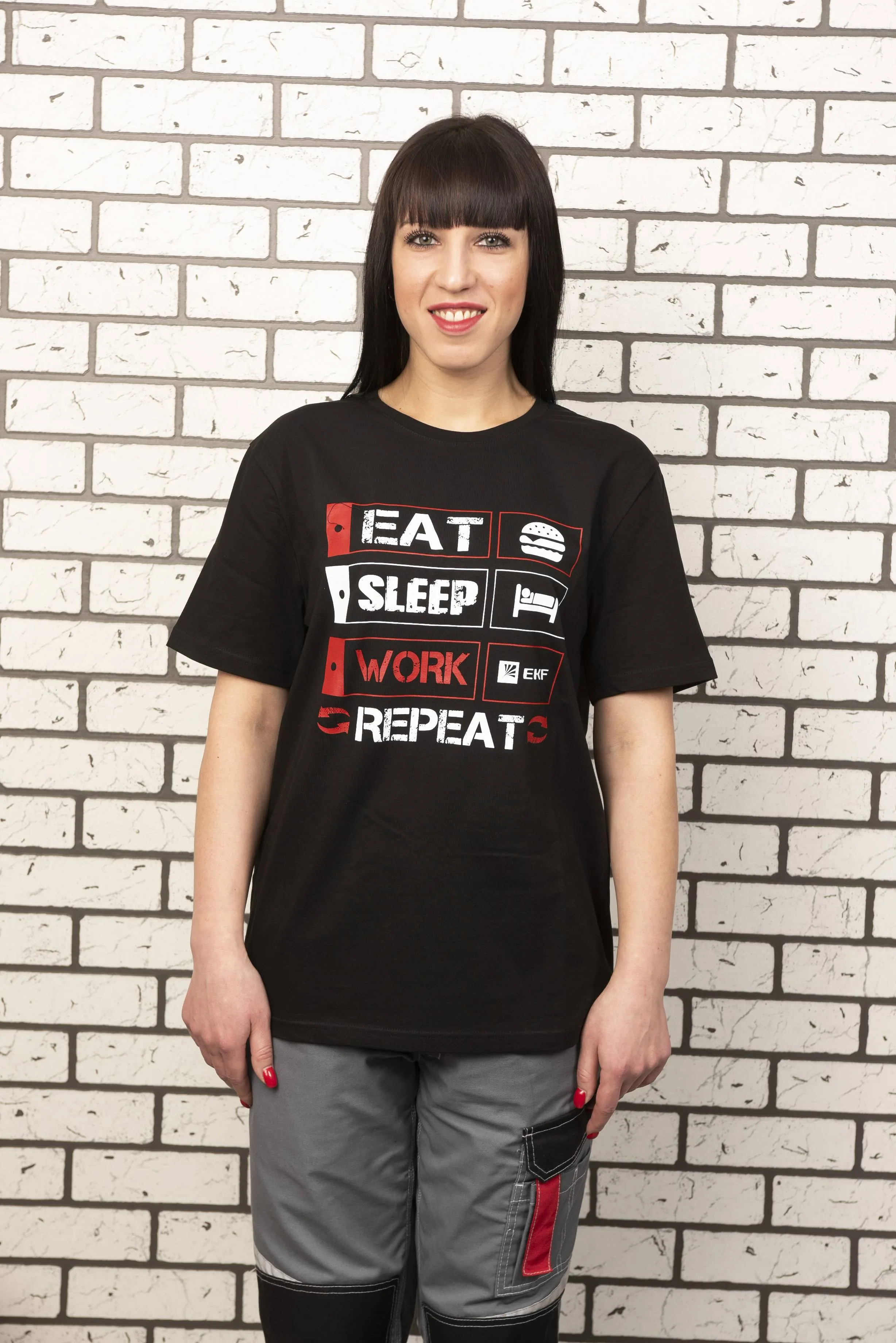 Футболка черная EAT, SLEEP, WORK XXL Футболка черная EAT, SLEEP, WORK XXL