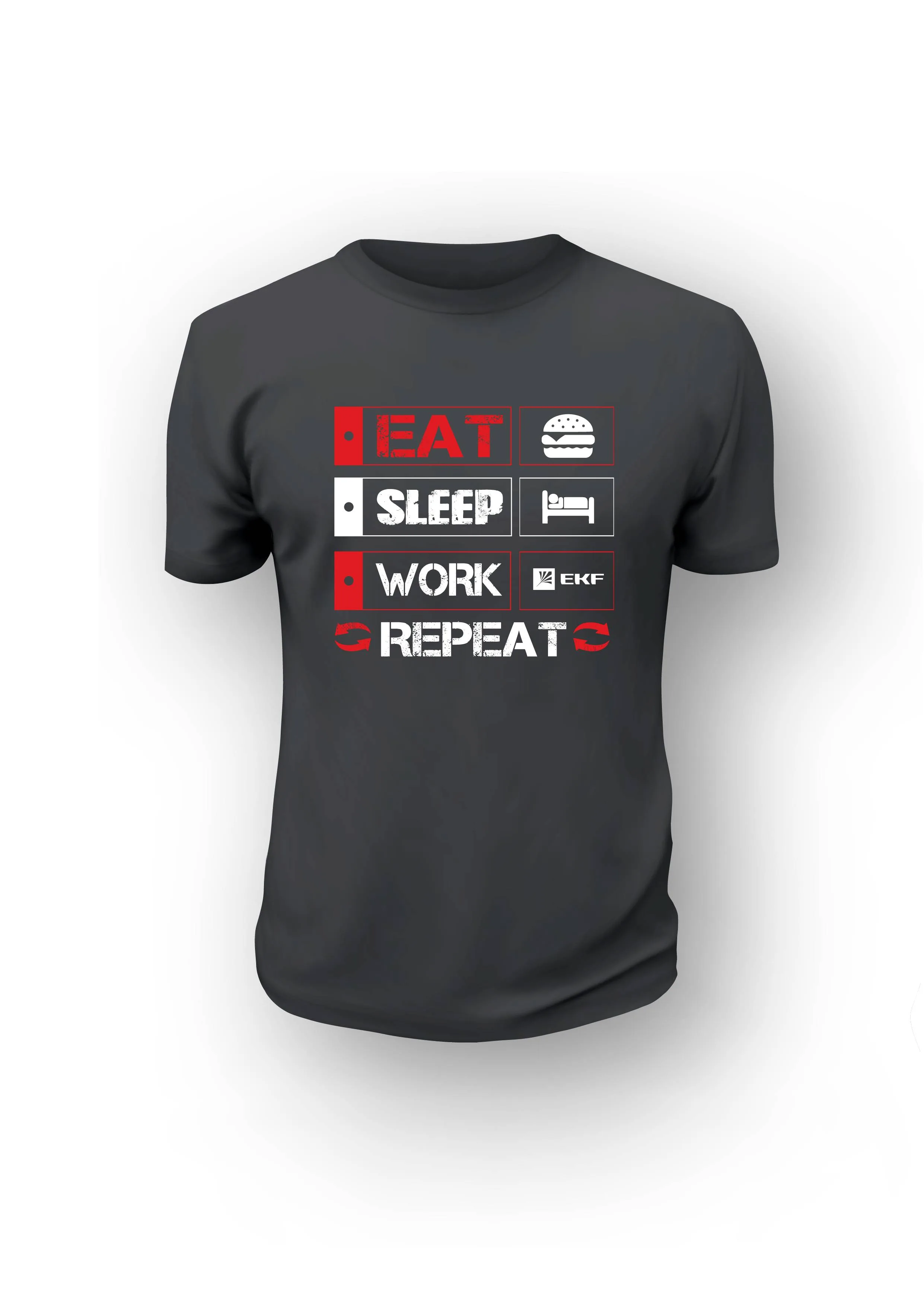 Футболка черная EAT, SLEEP, WORK XL Футболка черная EAT, SLEEP, WORK XL