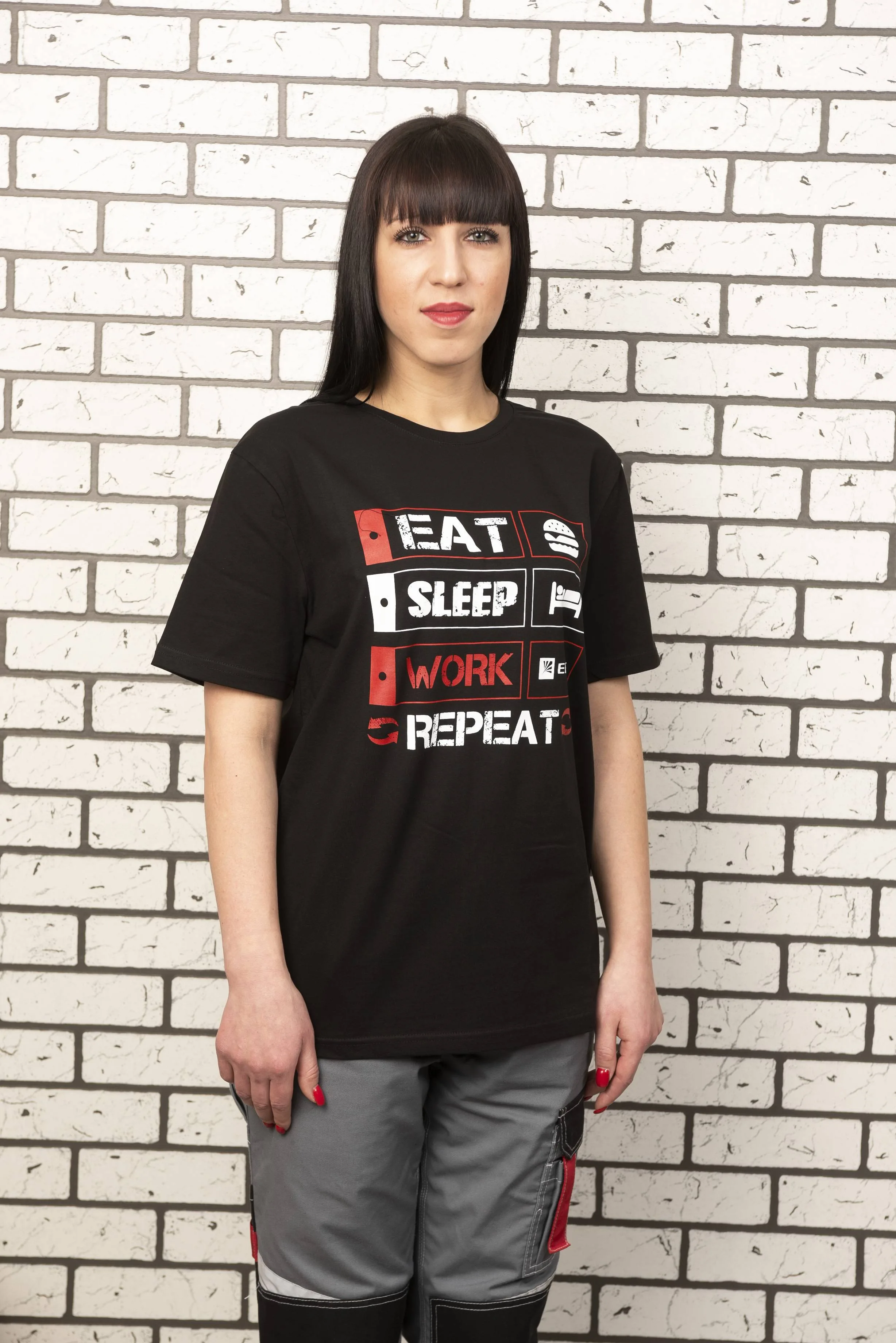 Футболка черная EAT, SLEEP, WORK XL Футболка черная EAT, SLEEP, WORK XL