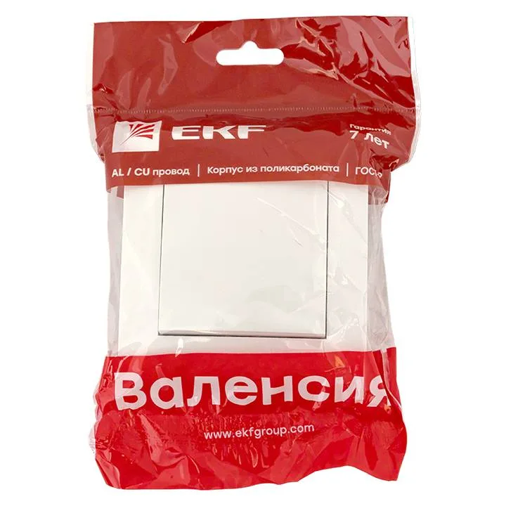 Валенсия выключатель 1-кл. 10А белый перекрестный EKF PROxima Валенсия выключатель 1-кл. 10А белый перекрестный EKF PROxima