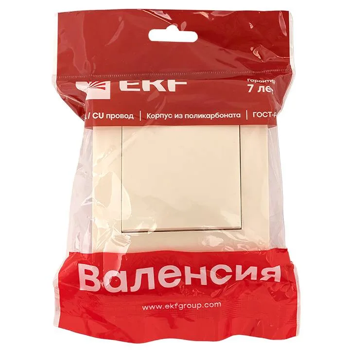 Валенсия выключатель 1-кл. 10А кремовый перекрестный EKF Валенсия выключатель 1-кл. 10А кремовый перекрестный EKF
