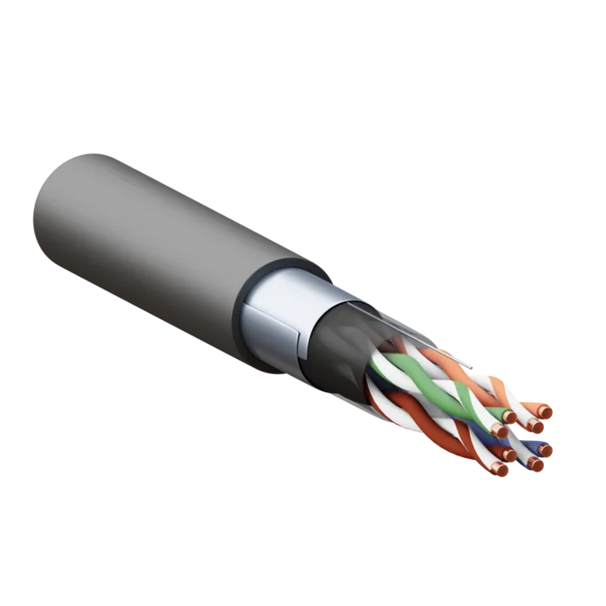 Кабель витая пара TERACOM Cat.5E F/UTP 4 пары solid внешний оболочка LDPE цвет черный (упак. 305м)