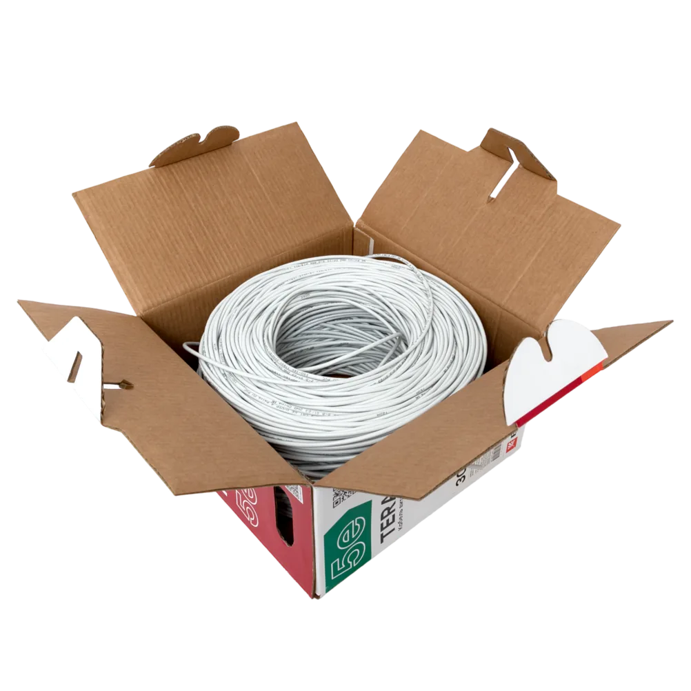 Кабель витая пара TERACOM Cat.5E U/UTP 4 пары solid оболочка PVC цвет серый (упак. 305м) Кабель витая пара TERACOM Cat.5E U/UTP 4 пары solid оболочка PVC цвет серый (упак. 305м)