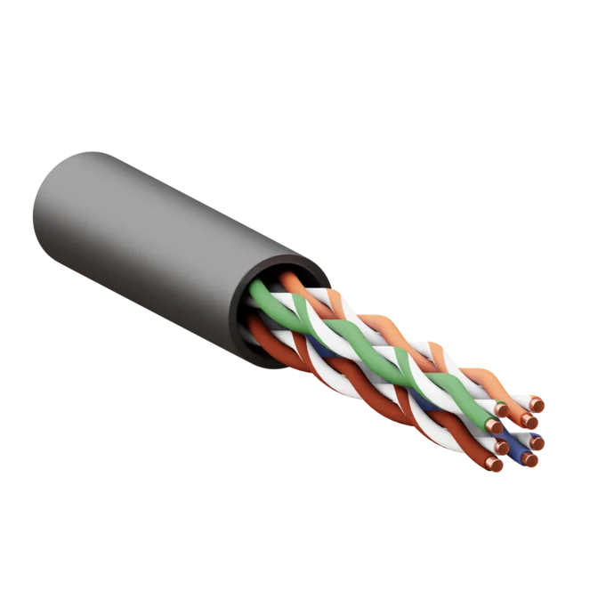 Кабель витая пара TERACOM PRO Cat.5E U/UTP 4 пары solid внешний 24AWG оболочка LDPE цвет черный (упак. 305м) Кабель витая пара TERACOM PRO Cat.5E U/UTP 4 пары solid внешний 24AWG оболочка LDPE цвет черный (упак. 305м)