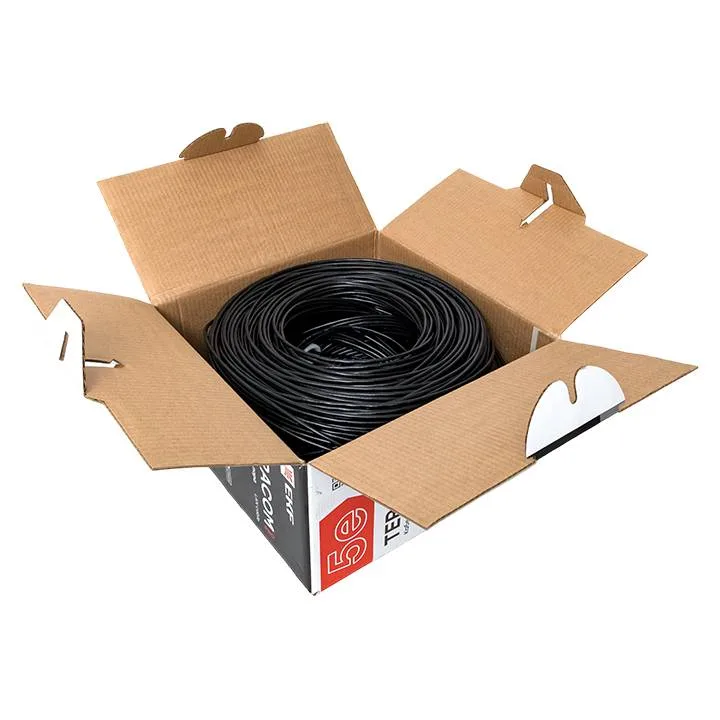 Кабель витая пара TERACOM PRO Cat.5E U/UTP 4 пары solid внешний 24AWG оболочка LDPE цвет черный (упак. 305м) Кабель витая пара TERACOM PRO Cat.5E U/UTP 4 пары solid внешний 24AWG оболочка LDPE цвет черный (упак. 305м)