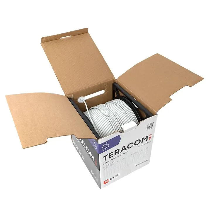 Кабель витая пара TERACOM PRO Cat.6 F/UTP 4 пары solid 23AWG оболочка LSZH нг(А)-HF цвет серый (упак. 305м) Кабель витая пара TERACOM PRO Cat.6 F/UTP 4 пары solid 23AWG оболочка LSZH нг(А)-HF цвет серый (упак. 305м)