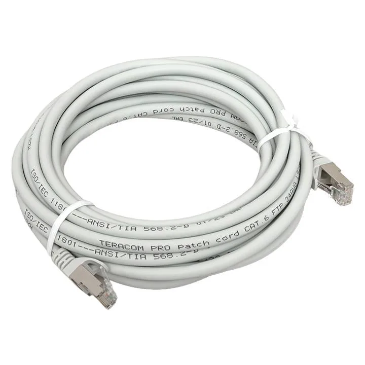 Патч-корд TERACOM PRO Cat.6 экранированный FTP оболочка LSZH серый (5,0м) Патч-корд TERACOM PRO Cat.6 экранированный FTP оболочка LSZH серый (5,0м)