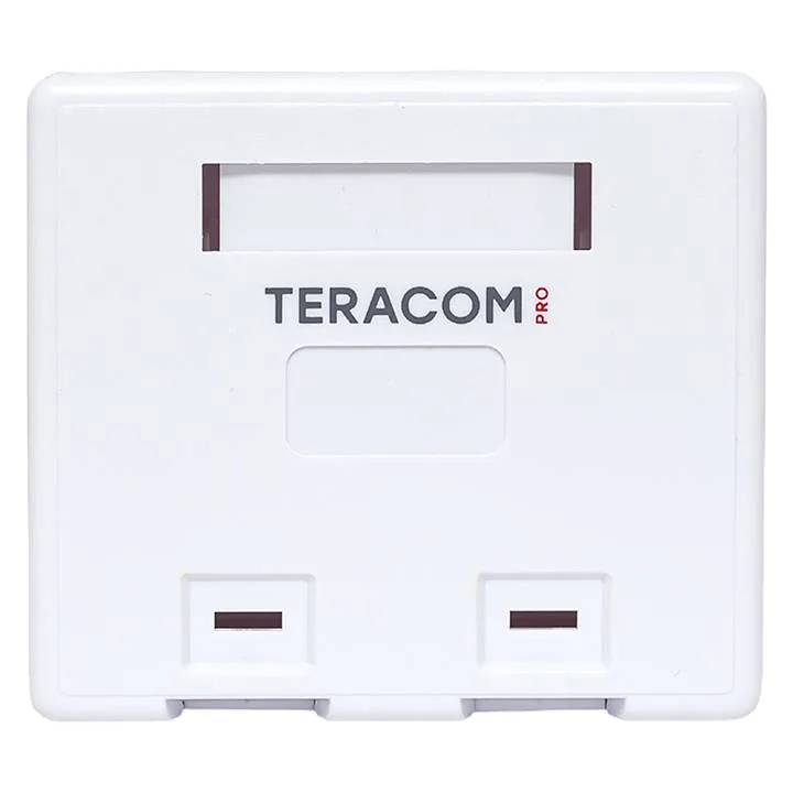 Корпус настенной розетки TERACOM PRO на 2 модуля Keystone со шторками и маркерами белый Корпус настенной розетки TERACOM PRO на 2 модуля Keystone со шторками и маркерами белый