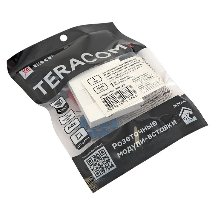 Вставка розеточная TERACOM PRO 45x45мм формат Mosaic на 1 модуль Keystone со шторкой и маркером белая Вставка розеточная TERACOM PRO 45x45мм формат Mosaic на 1 модуль Keystone со шторкой и маркером белая