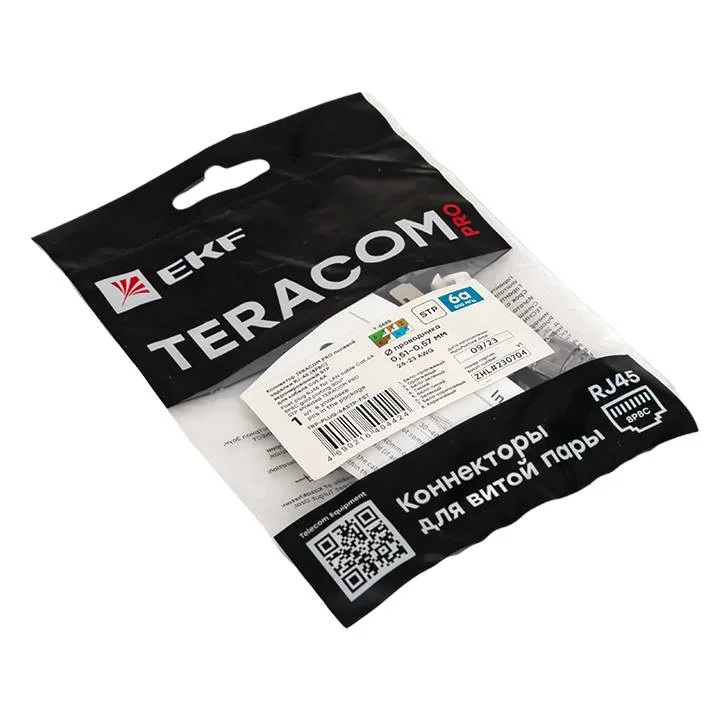 Коннектор TERACOM PRO полевой заделки RJ-45 (8P8C) экранированный STP для кабеля Cat.6A Коннектор TERACOM PRO полевой заделки RJ-45 (8P8C) экранированный STP для кабеля Cat.6A