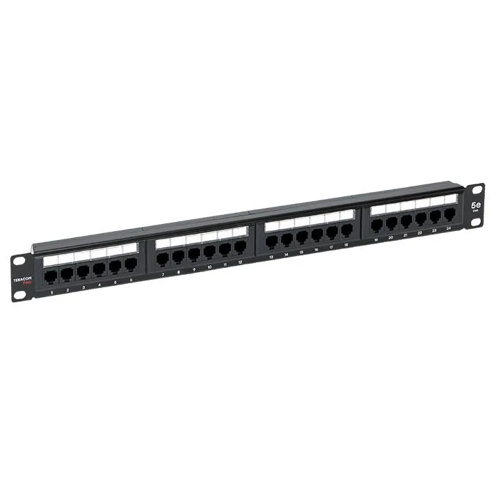 Патч-панель TERACOM PRO 19'' Cat.5E 1U неэкранированная UTP 24 порта RJ-45 Dual IDC с органайзером Патч-панель TERACOM PRO 19'' Cat.5E 1U неэкранированная UTP 24 порта RJ-45 Dual IDC с органайзером