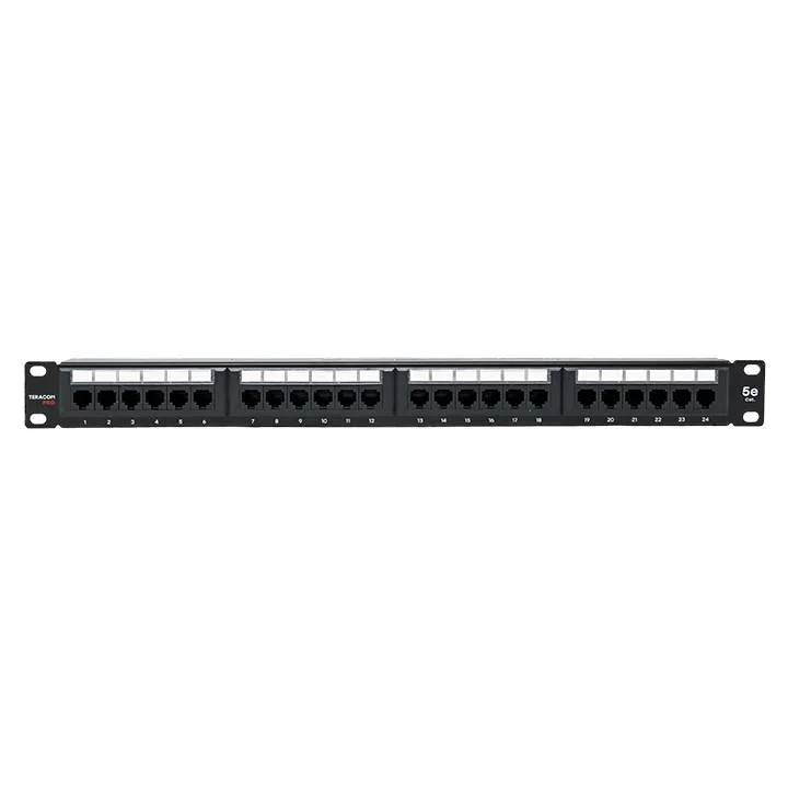 Патч-панель TERACOM PRO 19'' Cat.5E 1U неэкранированная UTP 24 порта RJ-45 Dual IDC с органайзером Патч-панель TERACOM PRO 19'' Cat.5E 1U неэкранированная UTP 24 порта RJ-45 Dual IDC с органайзером
