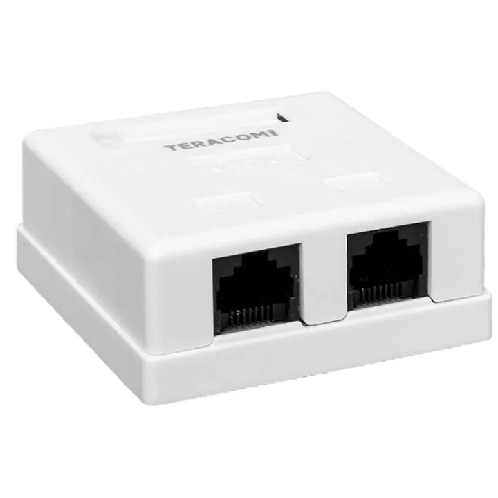 Розетка настенная TERACOM PRO Cat.6 неэкранированная 2 порта RJ-45 Dual IDC белая Розетка настенная TERACOM PRO Cat.6 неэкранированная 2 порта RJ-45 Dual IDC белая