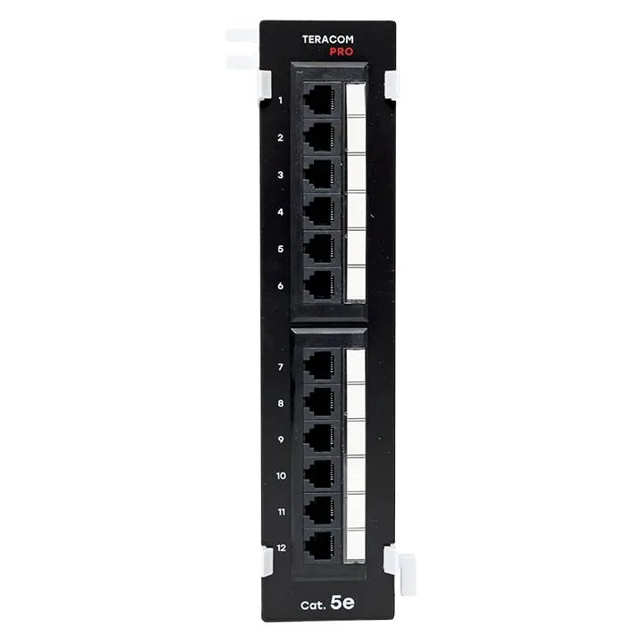 Патч-панель настенная TERACOM PRO Cat.5E неэкранированная UTP 12 портов RJ-45 Dual IDC