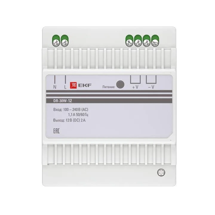 Блок питания 12В DR-30W-12 EKF PROxima Блок питания 12В DR-30W-12 EKF PROxima