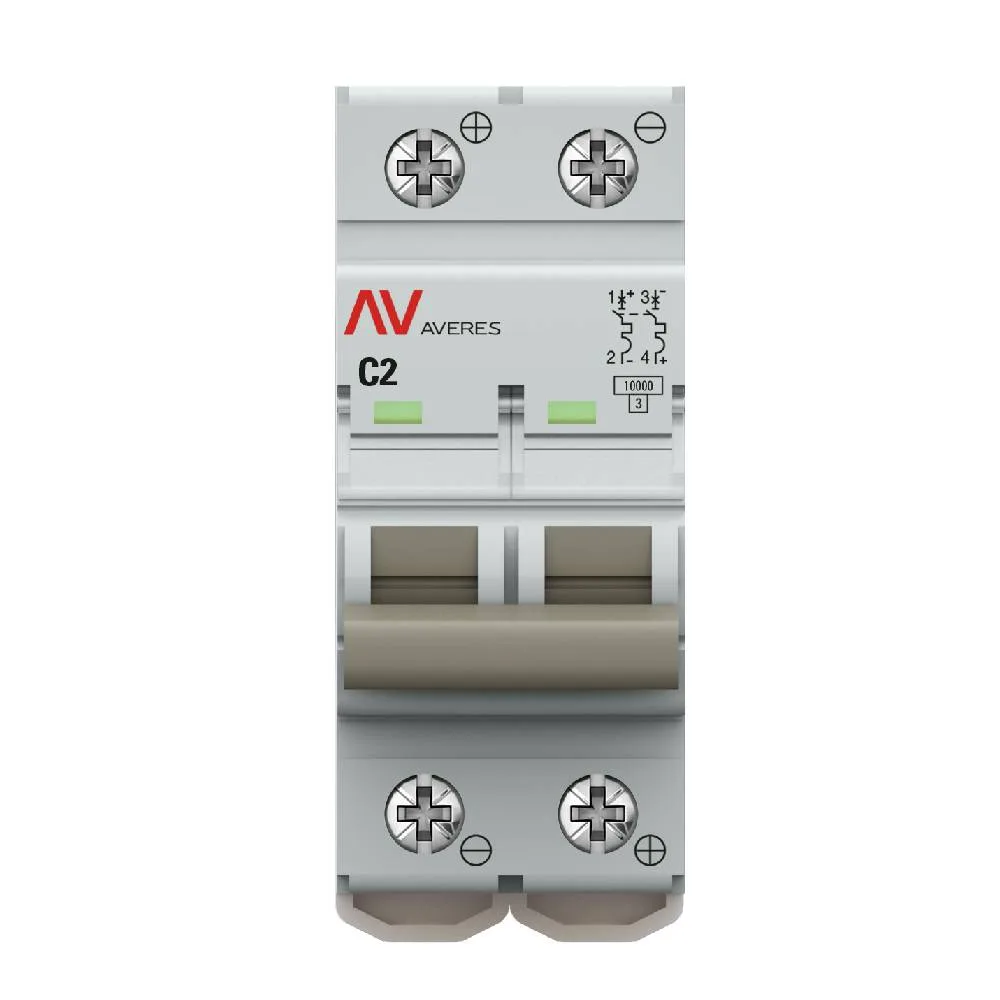 Выключатель автоматический AV-10 DC 2P 2A (C) 10kA EKF AVERES Выключатель автоматический AV-10 DC 2P 2A (C) 10kA EKF AVERES