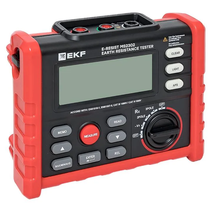 Измеритель сопротивления заземления цифровой E-Resist MS2302 EKF Professional Измеритель сопротивления заземления цифровой E-Resist MS2302 EKF Professional