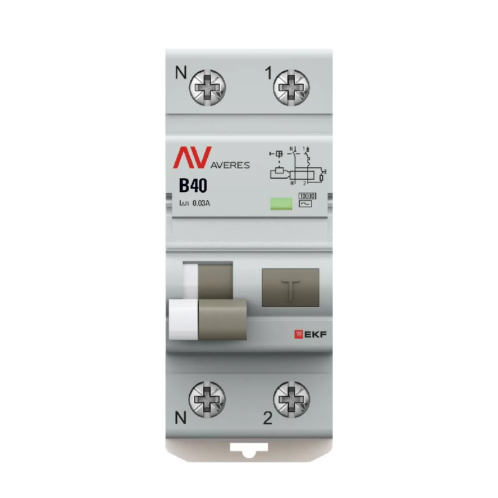 Дифференциальный автомат DVA-10 1P+N 40А (B) 30мА (AC) 10кА EKF AVERES Дифференциальный автомат DVA-10 1P+N 40А (B) 30мА (AC) 10кА EKF AVERES