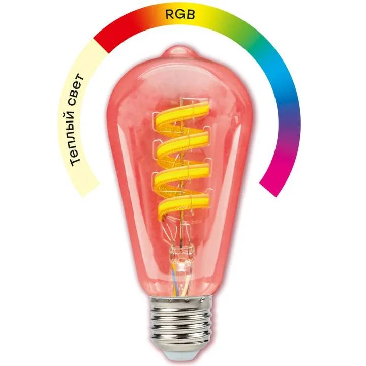 Умная филаментная лампа EKF Connect E27 ST64 RGB Умная филаментная лампа EKF Connect E27 ST64 RGB