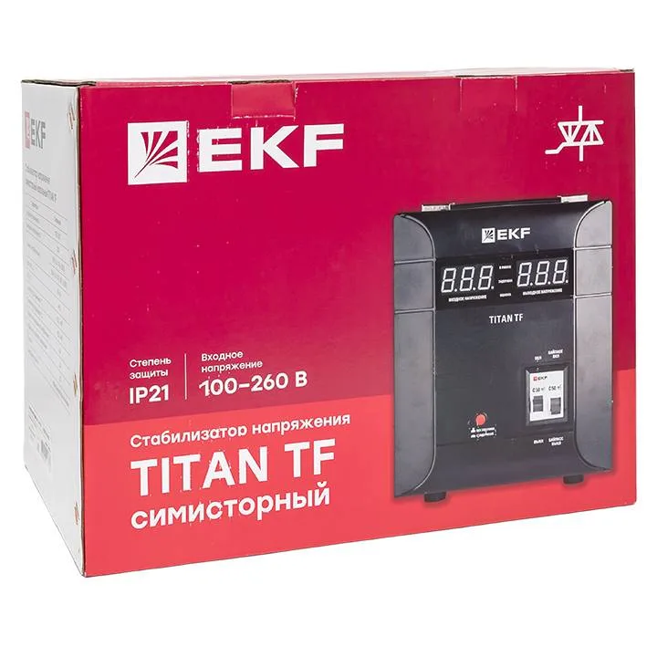 Стабилизатор напряжения электронный напольного исполнения TITAN -TF-8000 EKF Стабилизатор напряжения электронный напольного исполнения TITAN -TF-8000 EKF