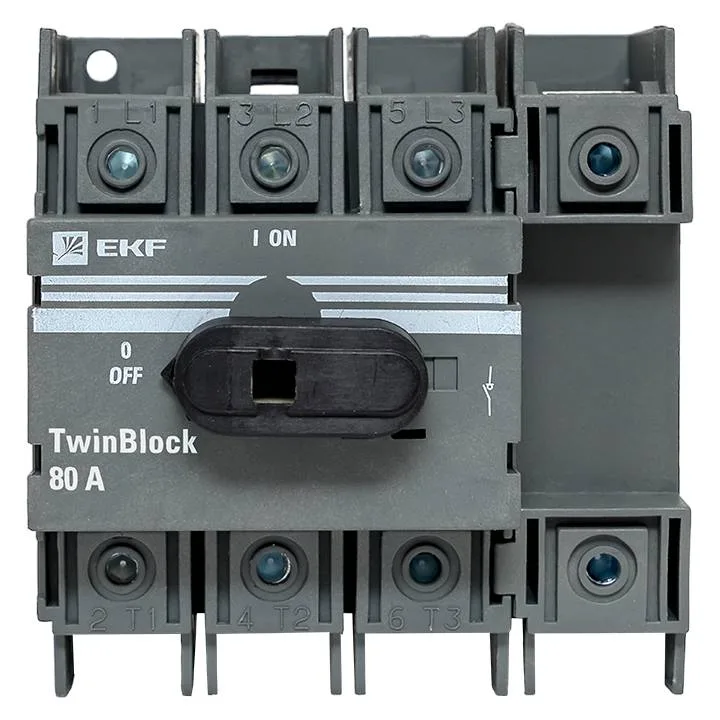 Рубильник 80A 4P c рукояткой управления для прямой установки TwinBlock EKF Рубильник 80A 4P c рукояткой управления для прямой установки TwinBlock EKF