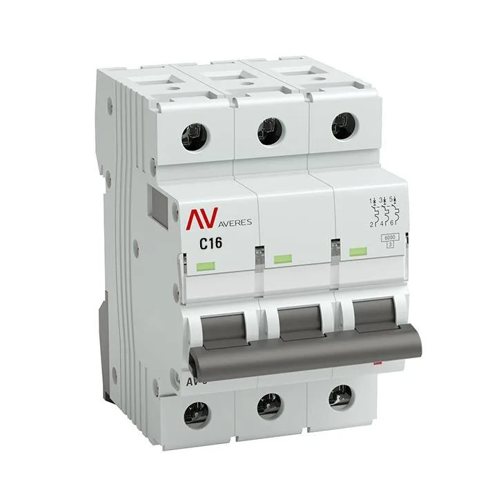Выключатель автоматический AV-10 3P 16A (C) 10kA EKF AVERES mcb10-3-16C-av Выключатель автоматический AV-10 3P 16A (C) 10kA EKF AVERES mcb10-3-16C-av