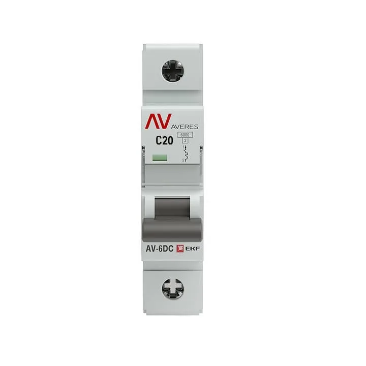 Выключатель автоматический AV-6 DC 1P 20A (C) 6kA EKF AVERES mcb6-DC-1-20C-av Выключатель автоматический AV-6 DC 1P 20A (C) 6kA EKF AVERES mcb6-DC-1-20C-av