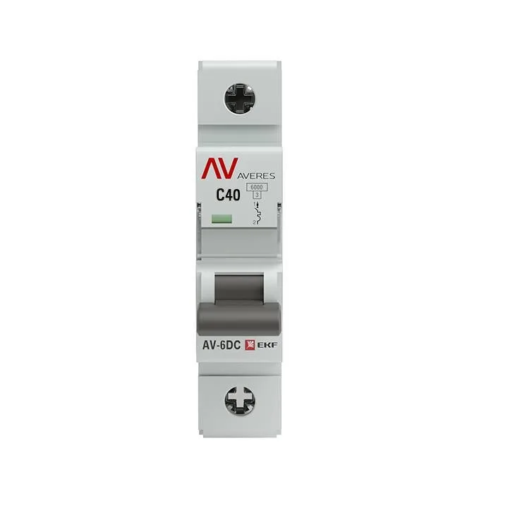 Выключатель автоматический AV-6 DC 1P 40A (C) 6kA EKF AVERES mcb6-DC-1-40C-av Выключатель автоматический AV-6 DC 1P 40A (C) 6kA EKF AVERES mcb6-DC-1-40C-av