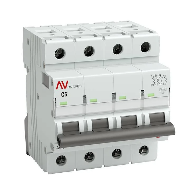 Выключатель автоматический AV-6 DC 4P 6A (C) 6kA EKF AVERES mcb6-DC-4-06C-av Выключатель автоматический AV-6 DC 4P 6A (C) 6kA EKF AVERES mcb6-DC-4-06C-av