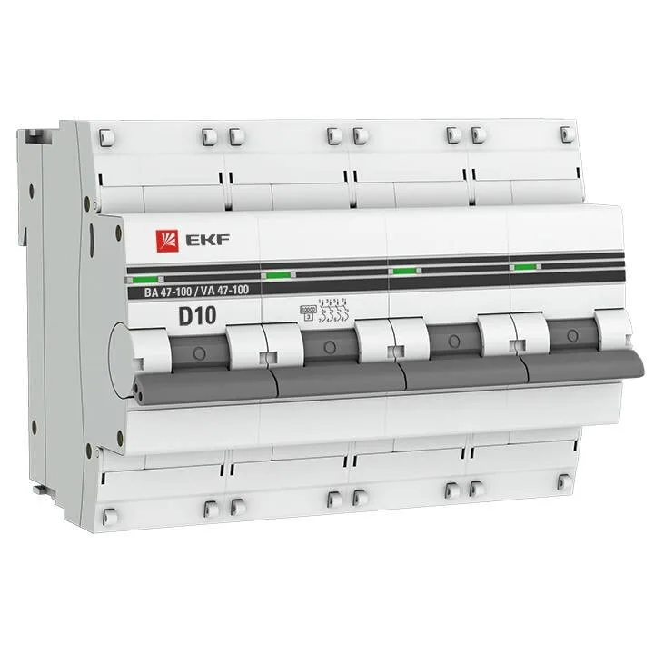 Автоматический выключатель 4P 10А (D) 10kA ВА 47-100 EKF PROxima mcb47100-4-10D-pro Автоматический выключатель 4P 10А (D) 10kA ВА 47-100 EKF PROxima mcb47100-4-10D-pro