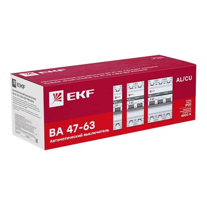 Автоматический выключатель 3P 6А (В) 4,5kA ВА 47-63 EKF PROxima mcb4763-3-06B-pro Автоматический выключатель 3P 6А (В) 4,5kA ВА 47-63 EKF PROxima mcb4763-3-06B-pro