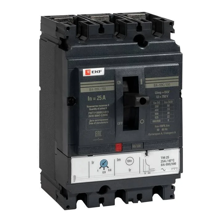 Выключатель автоматический ВА-99C (Compact NS) 100/ 25А 3P 36кА EKF PROxima Выключатель автоматический ВА-99C (Compact NS) 100/ 25А 3P 36кА EKF PROxima