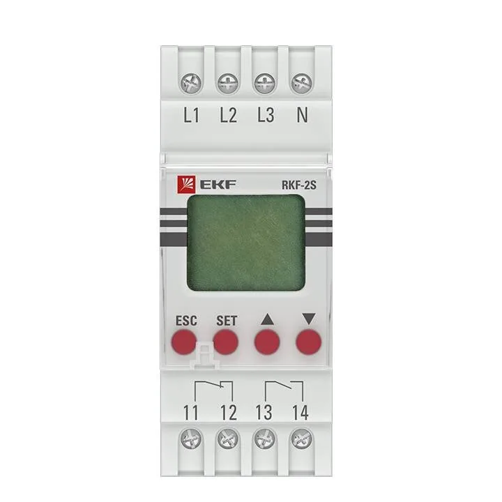 Реле контроля фаз с LCD дисплеем (с нейтралью) RKF-2S EKF PROxima Реле контроля фаз с LCD дисплеем (с нейтралью) RKF-2S EKF PROxima