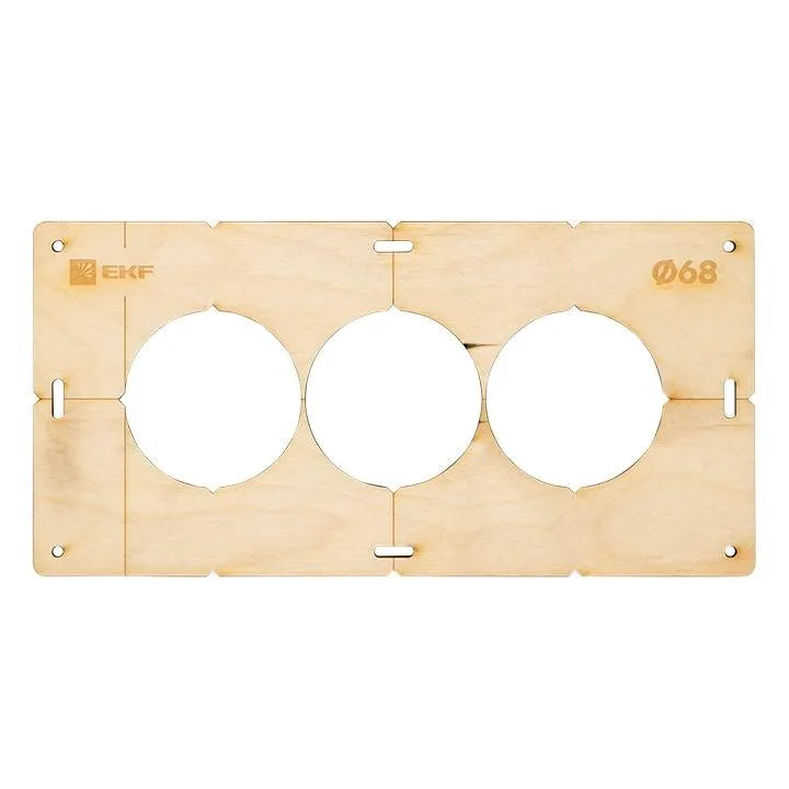 Шаблон для подрозетников c 3 отв. диам. 68 мм EKF Expert