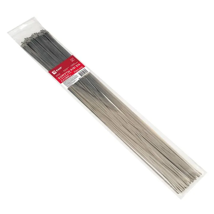 Хомут AISI 316 из нержавеющей стали, 4.6x840 (100 шт.) FlexLock PROxima Хомут AISI 316 из нержавеющей стали, 4.6x840 (100 шт.) FlexLock PROxima