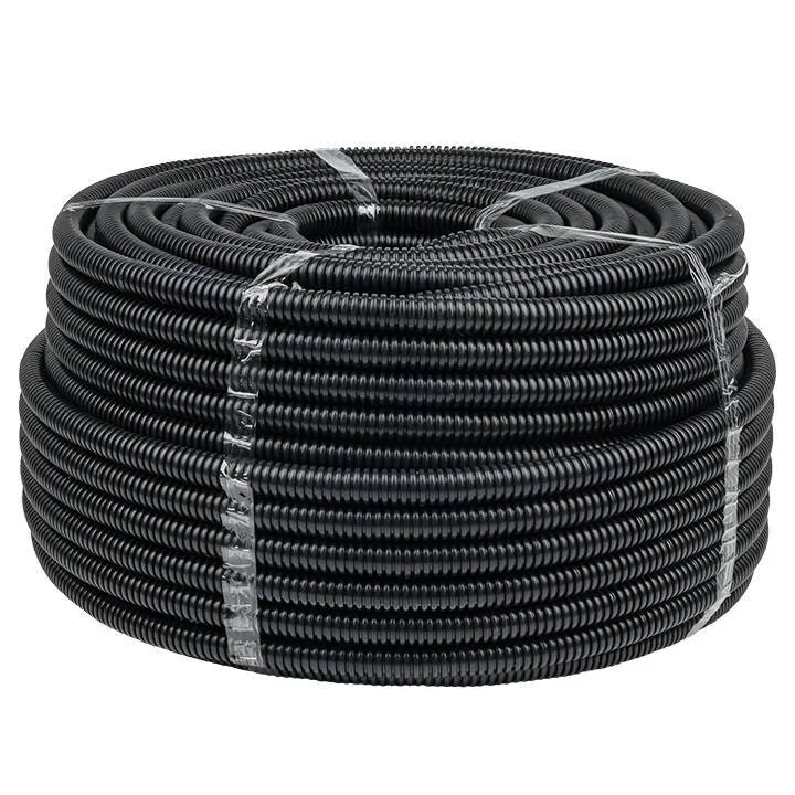 Труба гофр. негорючая безгалогеновая FRHF с протяжкой d63 мм (15 м) черная EKF-Plast