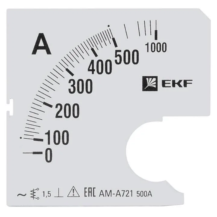Шкала сменная для A721 500/5А-1,5 EKF PROxima Шкала сменная для A721 500/5А-1,5 EKF PROxima