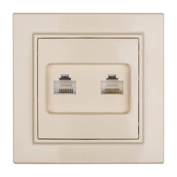 Розетка RJ-45+Phone СП бежевый Минск EKF Розетка RJ-45+Phone СП бежевый Минск EKF