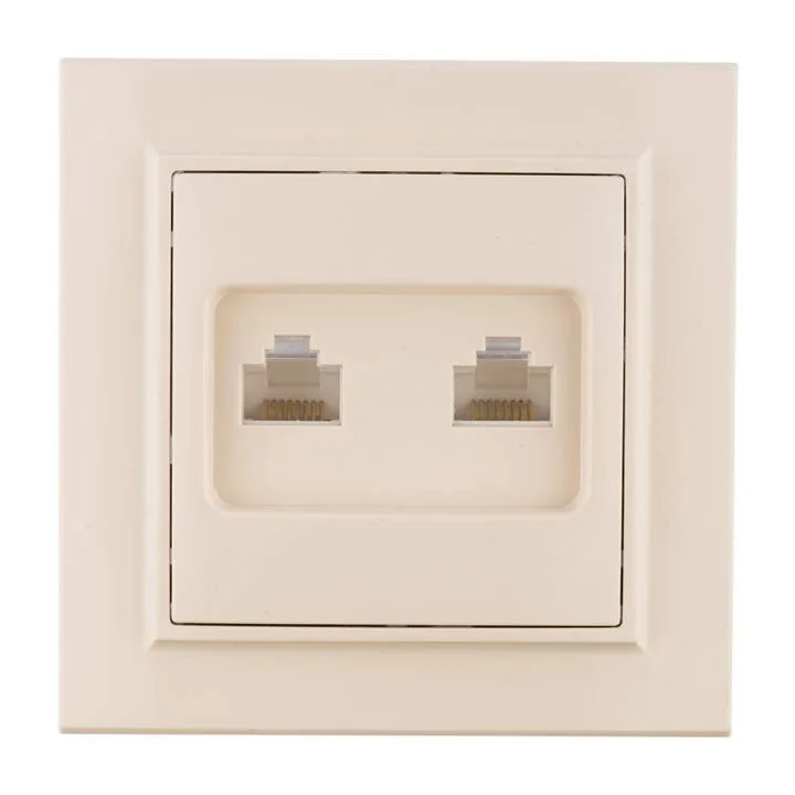 Розетка RJ-45+Phone СП бежевый Минск EKF Розетка RJ-45+Phone СП бежевый Минск EKF