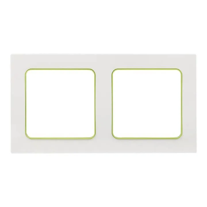 Стокгольм Рамка 2-местная белая с линией цвета зеленый EKF PROxima