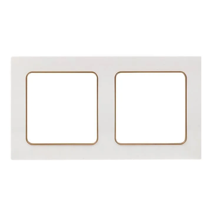 Стокгольм Рамка 2-местная белая с линией цвета шампань EKF PROxima