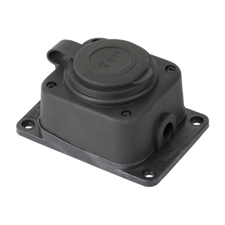 Роз. одномест. с защит. крышкой каучуковая 230В 2P+PE 16A IP44 EKF PRO