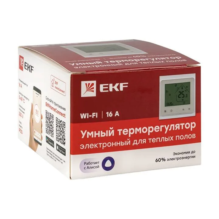 Умный терморегулятор для теплых полов Wi-Fi EKF Connect Умный терморегулятор для теплых полов Wi-Fi EKF Connect