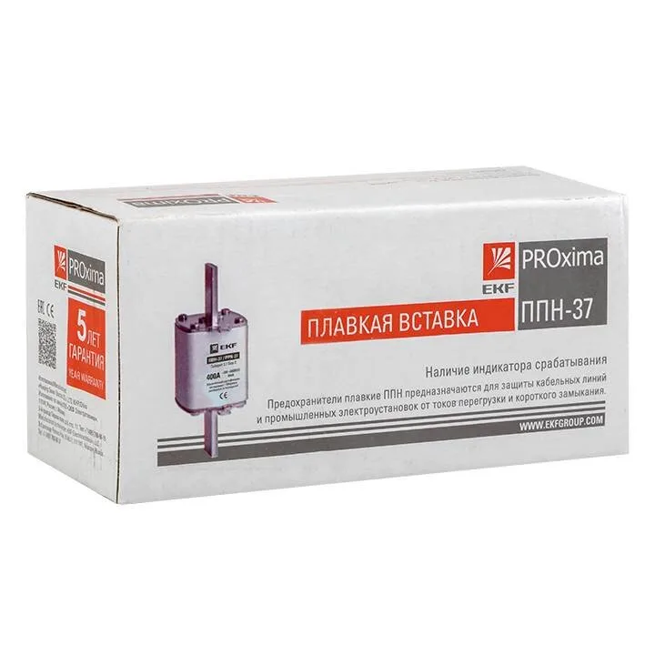 Плавкая вставка ППН-37 400/80А габарит 2 EKF PROxima Плавкая вставка ППН-37 400/80А габарит 2 EKF PROxima